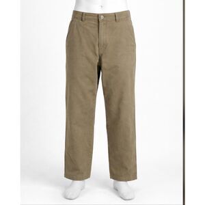 Coax Mens Khaki Cotton Pants Straight Leg Casual Mid Rise Waist Chino Sz 30